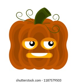 Disgusted halloween pumpkin cartoon character