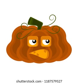 Disgusted halloween pumpkin cartoon character
