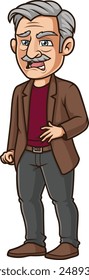 Disgusted old man vector illustration