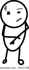 Disgusted Stickman Expresión Vector Esquema