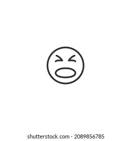 disgusting emoticon line icon, outline vector sign, pixel perfect icon