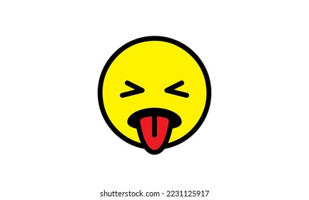 disgusting expression emoji  vector yellow head simple modern design eps 8