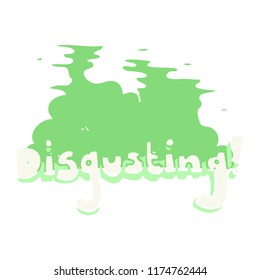 disgusting flat color illustration of