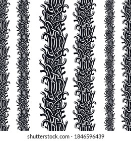 Disgusting horror art and nightmare seamless pattern, vector background. Usable for fabric, wallpaper, wrapping, web and print.