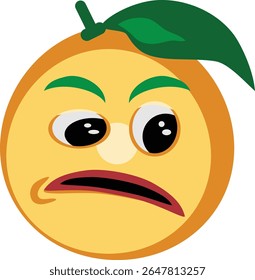 Disgusting Orange Expression Face Emoji