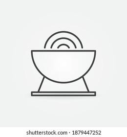 Dish Antenna linear vector concept minimal icon or logo element