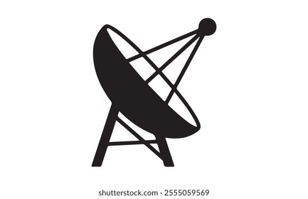 dish antenna silhouette vector-Cricut Isolated on white background Vector illustration for Cutting Machine,Typography Calligraphy , Silhouette Cameo, Hand drawn lettering phrase isolated on white back