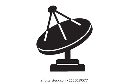 dish antenna silhouette vector-Cricut Isolated on white background Vector illustration for Cutting Machine,Typography Calligraphy , Silhouette Cameo, Hand drawn lettering phrase isolated on white back