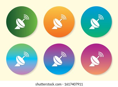 Dish Antenna six color gradient icon design.