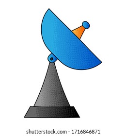 dish antenna vector design. digital hand drawn. halftone texture
