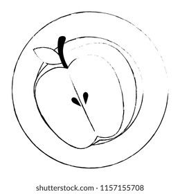 dish with apple fresh fruit healthy