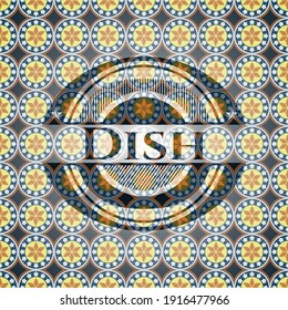 Dish arabesque badge. arabic decoration. 
