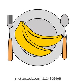 dish with banana fresh fruit healthy