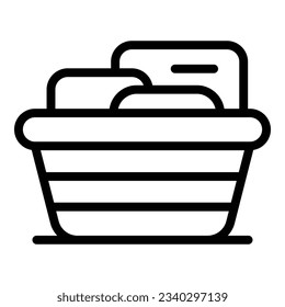 Dish basin icon outline vector. Sink kitchen. Wash plate
