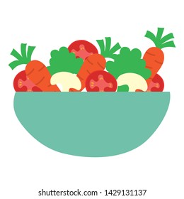 dish bowl with vegetables salad
