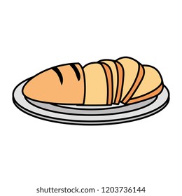 dish with bread cuted icon
