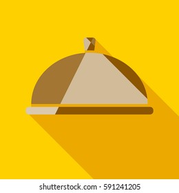 dish bright colored icon with long shadow