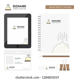Dish Business Logo, Tab App, Diary PVC Employee Card and USB Brand Stationary Package Design Vector Template