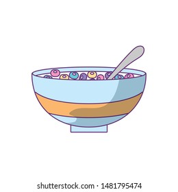 dish with cereal isolated icon