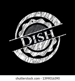Dish chalkboard emblem. Vector Illustration. Detailed.