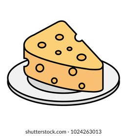 dish with cheese piece isolated icon