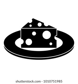 dish with cheese piece and knife