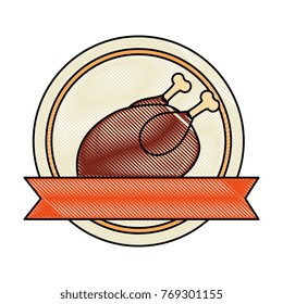 dish with chicken isolated icon