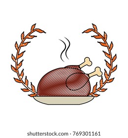 dish with chicken isolated icon