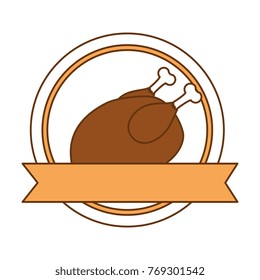 dish with chicken isolated icon