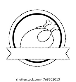 dish with chicken isolated icon
