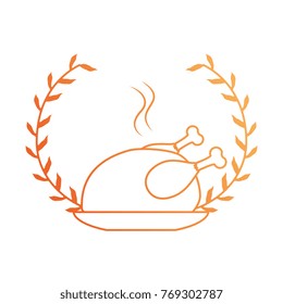 dish with chicken isolated icon