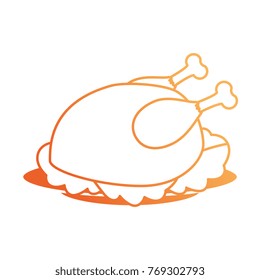 dish with chicken isolated icon