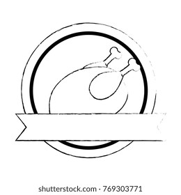 dish with chicken isolated icon
