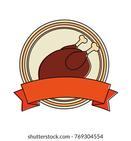 dish with chicken isolated icon