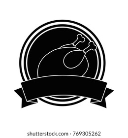 dish with chicken isolated icon