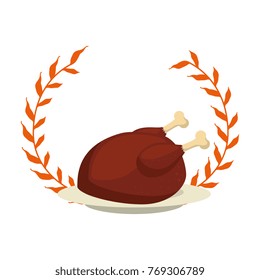 dish with chicken isolated icon