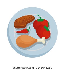 dish with chicken thighs and food