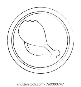 dish with chicken thighs isolated icon