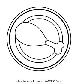 dish with chicken thighs isolated icon