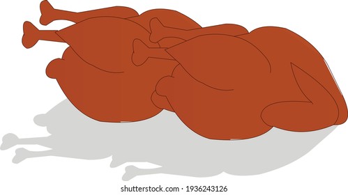 dish chickens illustration vector art