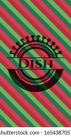 Los colores de Navidad de los platos se emblema. Ilustración vectorial. Detallado.