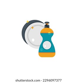 Dish cleaner flat icons. Vector illustration. Isolated icon suitable for web, infographics, interface and apps.