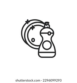 Dish cleaner outline icons. Vector illustration. Isolated icon suitable for web, infographics, interface and apps.
