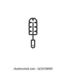 Das Symbol für die Reinigung der Pinsellinie wird entfernt. lineares Stilzeichen für mobiles Konzept und Webdesign. Vektorillustration-Symbol für die  der Flasche waschen. Symbol, Logo-Abbildung. Vektorillustration-Grafiken