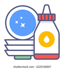 limpieza de platos Diseño de conceptos modernos, concepto de ilustración de vector de calidad premium. Símbolo vector.