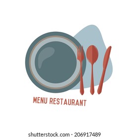 Dish concept design,retro design on white background,clean vector