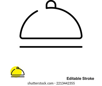 Dish Cover Food Vector Outline Icon Eps