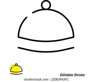 Dish Cover Vector Line Icon Eps