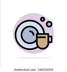 Dish, Cup, Cleaning Abstract Circle Background Flat color Icon. Vector Icon Template background