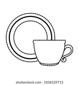 dish with cup isolated icon